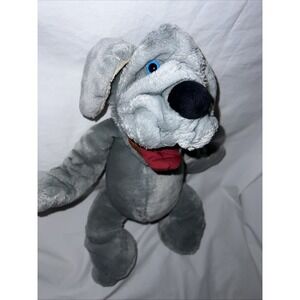 Vintage Wrinkles The Dog 16" Plush Hand Puppet Grey Ganz Bros 1981